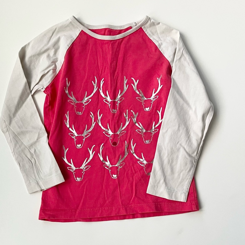 Mini Boden Long Sleeve Reindeer Shirt Size 5-6y